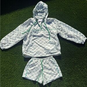 Cocoherben Woman’s Green and White nylon track suite